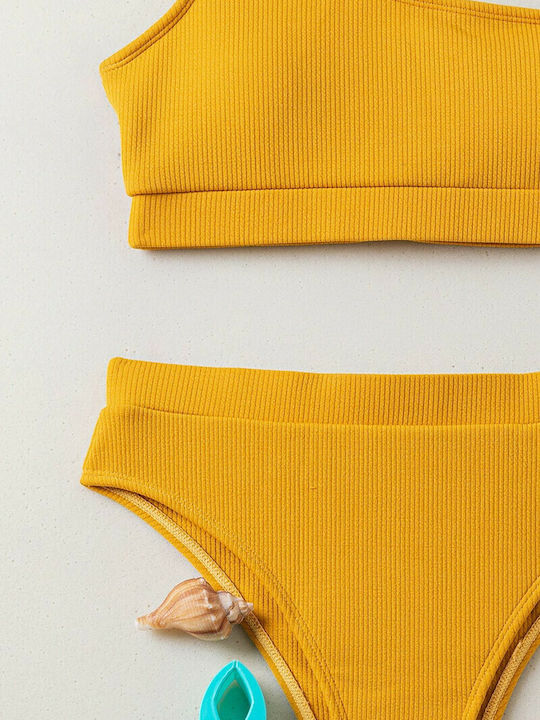 Olympic Stores 020263 Set Bikini Με Έναν Ώμο Ψηλόμεσο Mustard Skroutz gr