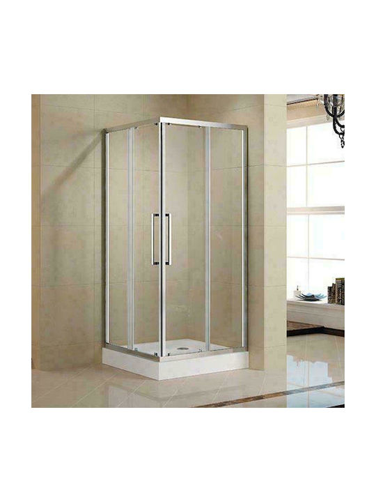 Karag Minimal Cabin For Shower With Sliding Door X X Cm Clear