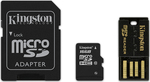 Kingston microSDHC 16GB Class 10 with Adapter and USB CardReader
