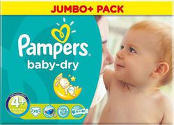 Pampers Baby Dry Jumbo Pack No 4+ (9-20Kg) 76τμχ