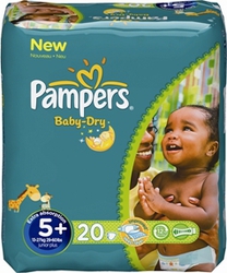 Pampers Baby Dry No 5+ (13-27Kg) 20τμχ