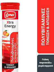 Lanes Xtra Energy Πολυβιταμίνη Orange Grapefruit 20 αναβράζοντα δισκία