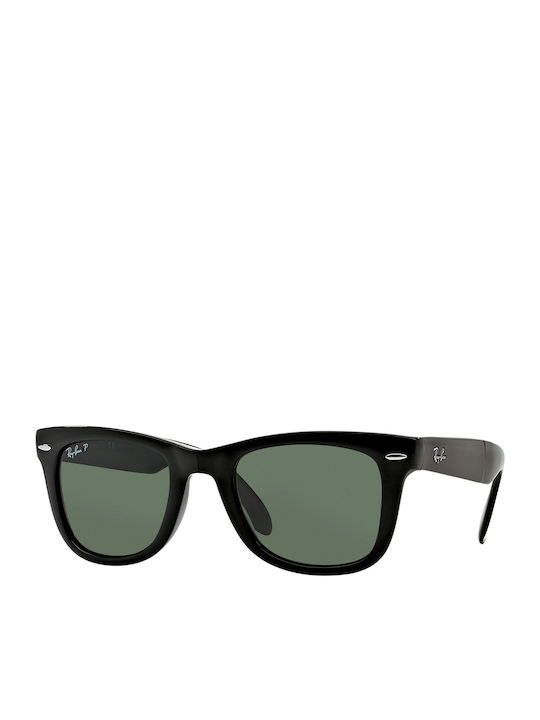 Ray Ban Wayfarer Folding Γυαλιά Ηλίου Μαύρα με Κοκκάλινο Σκελετό
