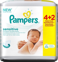 Pampers Sensitive 4*56τμχ & Δώρο 2*56τμχ