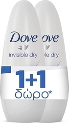 Dove Invisible Dry Roll-On 50ml x2