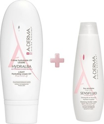 A-Derma Set Hydralba Κρέμα UV Light & Sensifluid Υγρό Καθαρισμού