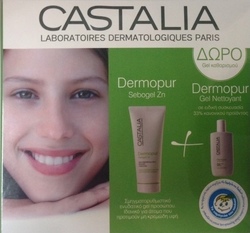 Castalia Set Dermopur Κρέμα Sebogel & Gel Καθαρισμού