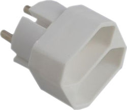 Eurolamp 2-Outlet T-Shaped Wall Plug White