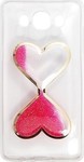 OEM Liquid Glitter Silicone Hearts Ροζ (Galaxy J5 2016)
