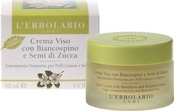 L' Erbolario Night Cream with Hawthorn and Pumpkin Seeds for Oily Skin 50ml