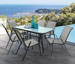 Set Dining 7 Piese Gri