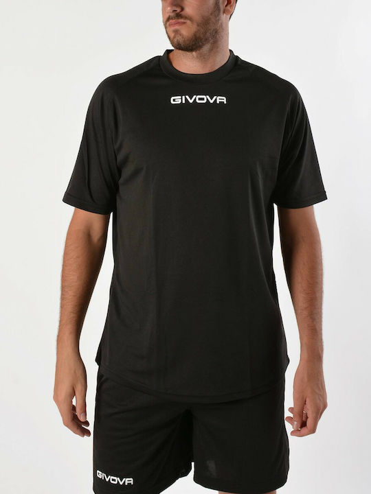 Givova One Мъжка спортна тениска с къс ръкав Черно