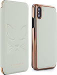 Ted Baker Cat Mirror Folio Silver (iPhone X/Xs)