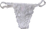 Elite Form άσπρο tanga string από δαντέλα κωδ.EL106