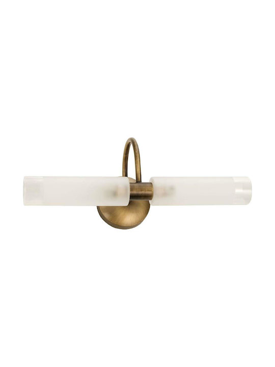 Inlight 1041 Modern Wall Lamp with Socket G9 in Bronze Color Oxydent Width 31.5cm 1041-Οξυντέ