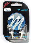 M-Tech T4W-BA9s 8mm Minion Flux White 12V 2τμχ Blister