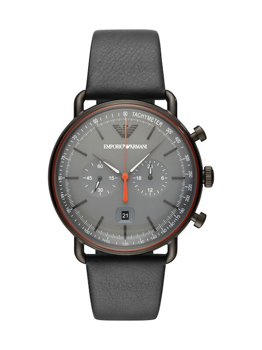 Emporio Armani Aviator Watch Battery with Leather Strap