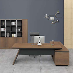 Γωνιακό Επαγγελματικό Γραφείο Proline 240x200x76εκ. Καφέ