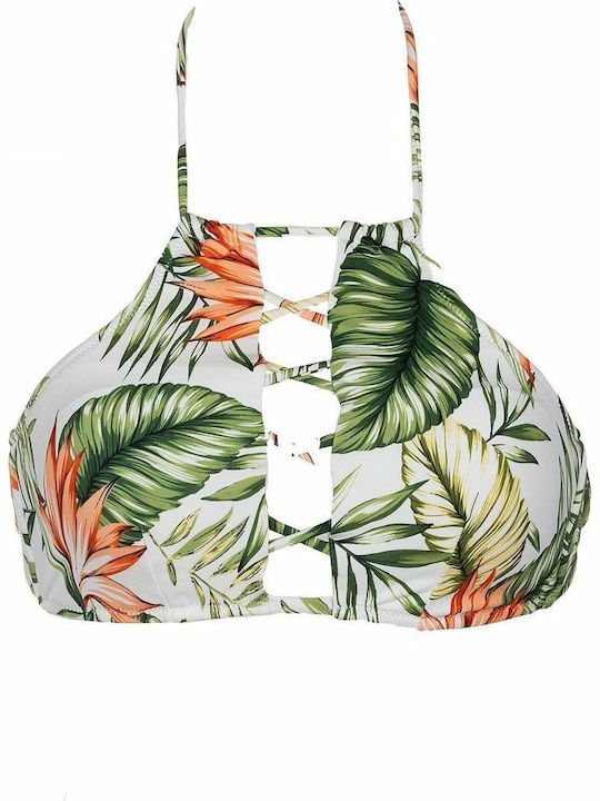 Rock Club BP 2134 High Neck Bikini Top Floral Skroutz Gr