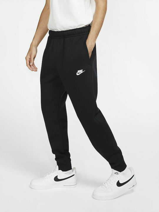 Nike Sportswear Club Παντελόνι Φόρμας με Λάστιχο Fleece Μαύρο