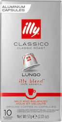 Illy Kapseln Espresso Classico Lungo Kompatibel mit Maschine Nespresso 10Mützen 01-04-9101
