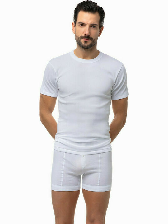 Minerva 90-18100 Men's Short Sleeve Undershirt White