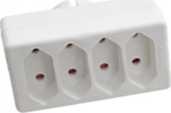 V-TAC 4-Outlet T-Shaped Wall Plug White