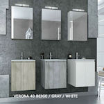 Verona 40 Σετ Μπάνιου με Νιπτήρα και Καθρέφτη Grey Drop