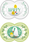 Mam Hello Spring 6m+ Σιλικόνης White & Green 2τμχ