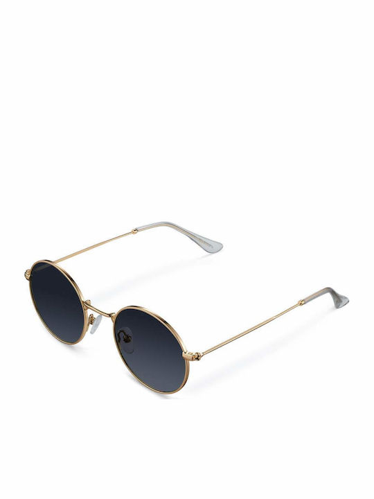 Meller Kendi Sunglasses with Gold Metal Frame and Black Polarized Lens KE-GOLDCAR
