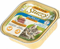 Stuzzy Mister Kitten Nasses Katzenfutter für Katze in Tablett mit Huhn 100gr