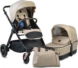 Cangaroo Macan 2 in 1 Adjustable 2 in 1 Baby Stroller Suitable for Newborn Beige 107879