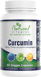 Natural Vitamins Curcumin 750mg 60 φυτικές κάψουλες