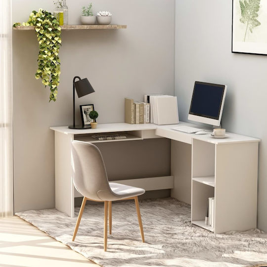 Ecke Schreibtisch mit Bücherregal 120x40x75cm White