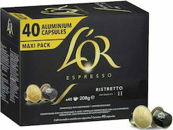 L'Or Capsule Espresso Ristretto Compatibile cu Mașina Nespresso 40capace