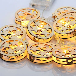 10 Λαμπάκια LED 1.35μ. Θερμό Λευκό Μπαταρίας σε Σειρά
