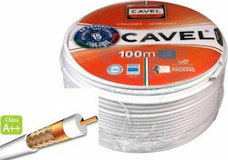Cavel Καλώδιο Ομοαξονικό Ατερμάτιστο - 100m Λευκό (SAT752FB)