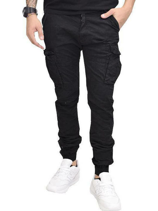 Adrexx Men's Trousers Cargo Elastic Black