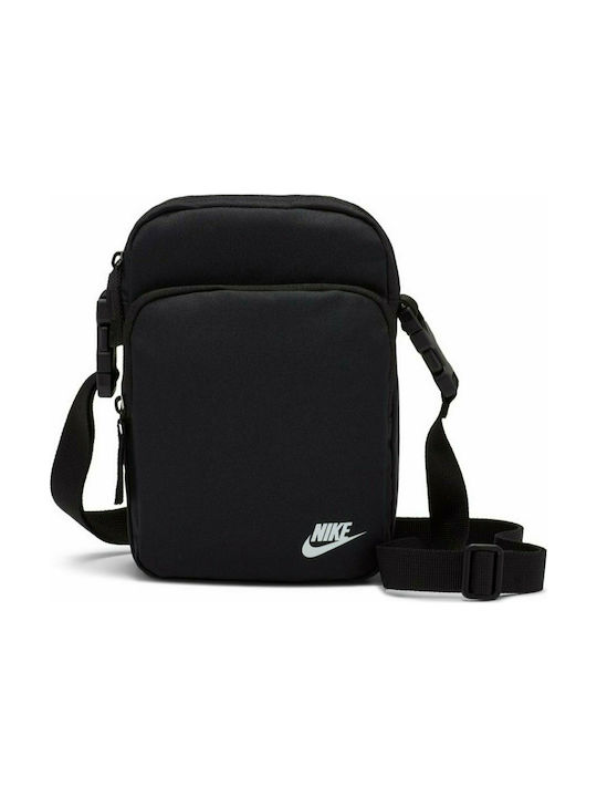 Nike Fabric Shoulder / Crossbody Bag with Zipper & Adjustable Strap Black 18x8x23cm