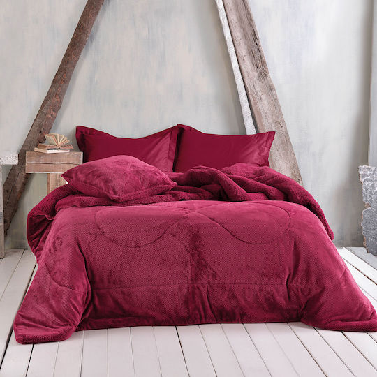 Rythmos Κουβερτοπάπλωμα Μονό 160x220εκ. Alvaro Burgundy