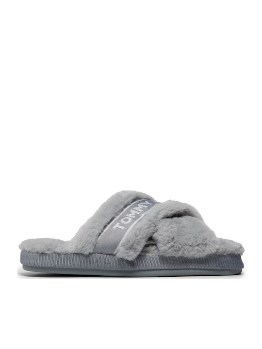Tommy Hilfiger Women's Slipper with Fur In Gray Colour
