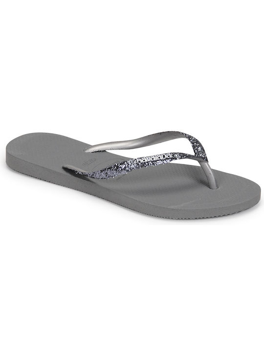 Havaianas Slim Glitter II Women's Flip Flops Silver 4146975-5178