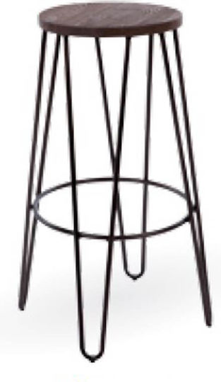 Σκαμπό Μπαρ Rusty Μαύρο - Καφέ 33x33x66εκ.