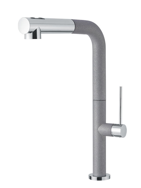 Carron Phoenix Tozo Tall Kitchen Counter Faucet with Detachable Shower Silverstone
