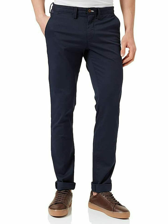 Gant Men's Trousers Chino Elastic in Slim Fit Navy Blue