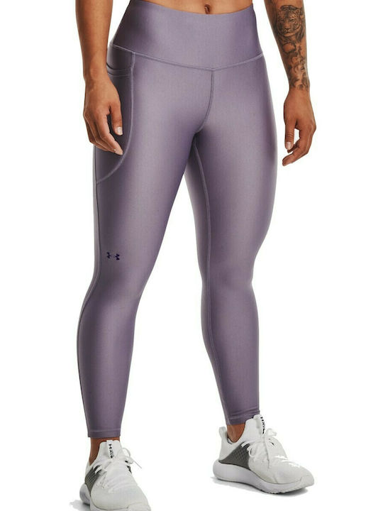 Under Armour Heat Gear 7/8 Women's Cropped Training Legging Shiny & High Waisted Purple
