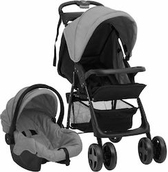 vidaXL 3 in 1 3 in 1 Baby Kinderwagen Geeignet für Neugeborene Light Grey / Black