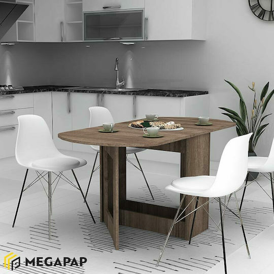 Winslet Extendable Collapsible Walnut Dining Table 117+80x80x76cm