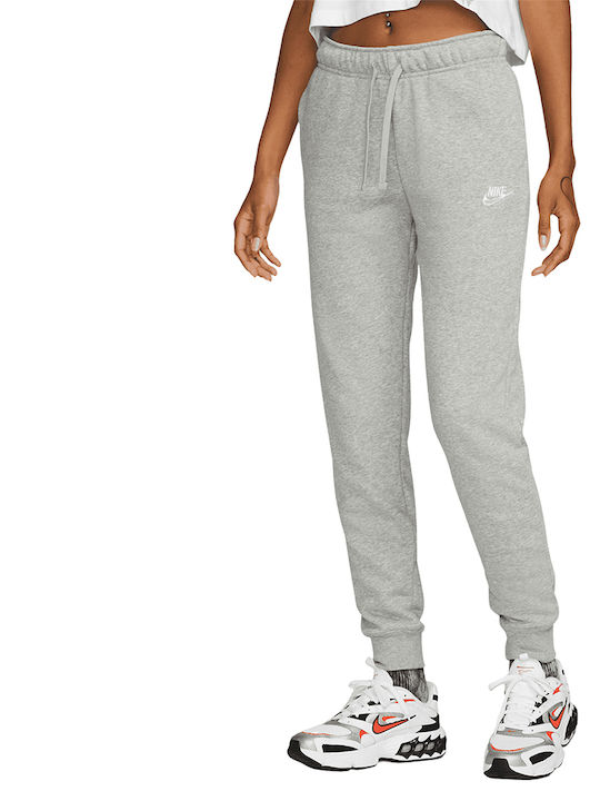 Nike Παντελόνι Γυναικείας Φόρμας με Λάστιχο Γκρι Fleece