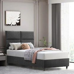Milo Κρεβάτι Ημίδιπλο για Στρώμα 120x200cm Γκρι